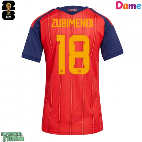 Spanien Martin Zubimendi #18 Replika Hjemmebanetrøje Dame VM 2026 Kortærmet